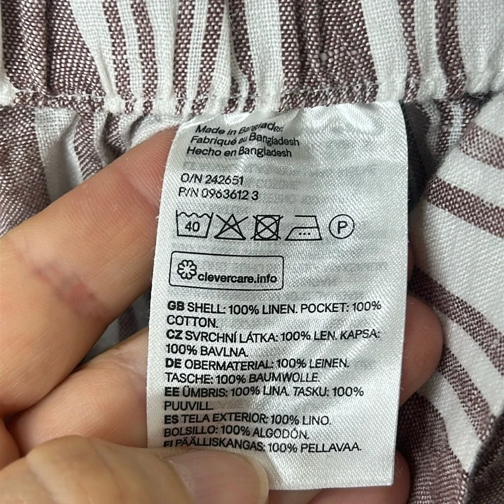 LemLem X H&M Striped 100% Linen Pants Size Small